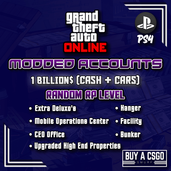 Xbox One GTA V ONLINE MODDED ACCOUNT WITH 50 MILLION [ CASH + CARS ] & RP  RANK 50